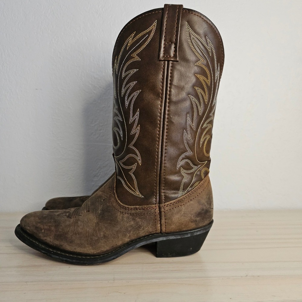 Laredo Womens Brown Leather Western Cowboy Boots 8M Lea Vamp Fox 5742 - Picture 5 of 14